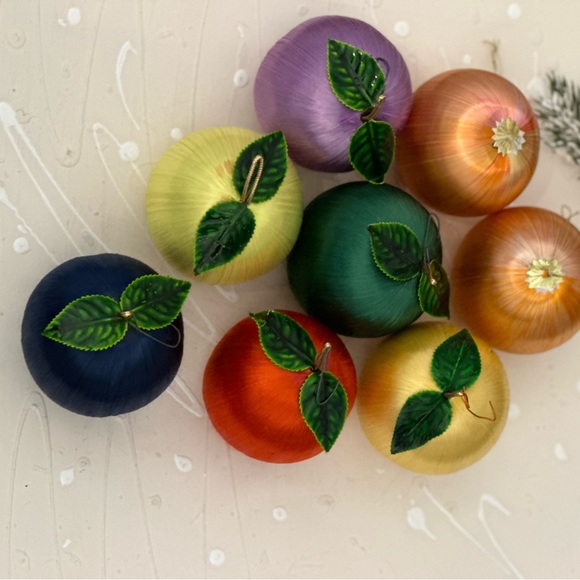 Large Satin Fruits Christmas Ornaments Vintage - Picture 16 of 16